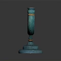 Turquoise Arched Candelabra With Four Candle Holders And Floral Patterns