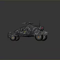 Advanced Armored Combat Vehicle With Futuristic Design Turret Multiple Wheels And Metallic Texture