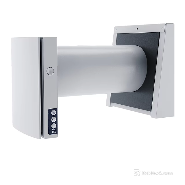 Smart Machine With White Cylindrical Body And Control Panel Installation Design 3d model