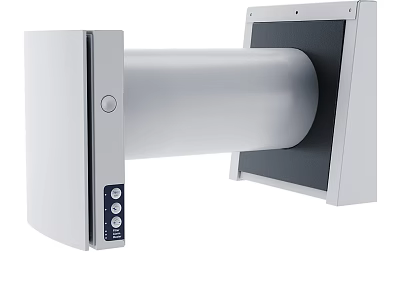 Smart Machine With White Cylindrical Body And Control Panel Installation Design 3d model