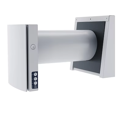 Smart Machine With White Cylindrical Body And Control Panel Installation Design 3d model