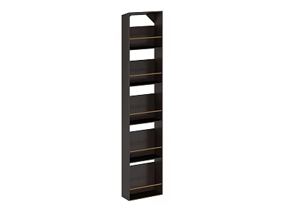 Vertical Dark Display Shelf With Multiple Horizontal Shelves And Sleek Simple Design 3d model