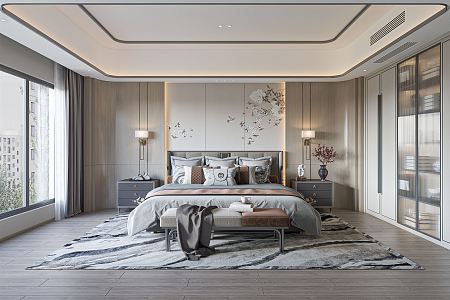 New Chinese bedroom 3d model