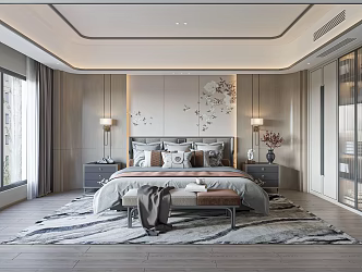 New Chinese bedroom 3d model