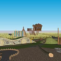 Modern Paddy Field Paddy Field Landscape 3d model