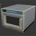 Valera Stainless Steel Sideboard Featuring Microwave Oven With Blue Control Panel Digital Buttons And Transparent Door