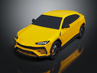 Yellow Sports SUV With Modern Exterior Design Sleek Body And Black Wheels 3d model