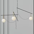 Modern Pendant Lights With White Spherical Bulbs And Black Metal Frames 3d model