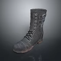 Black Military Style Boots With Laces Metal Buckles Thick Sole And Sturdy Daily Wear Design