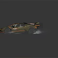 Road Runner Race Car With Sleek Gold Black Livery And Rear Wing Design