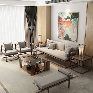 New Chinese Living Room Home Living Room 3d model