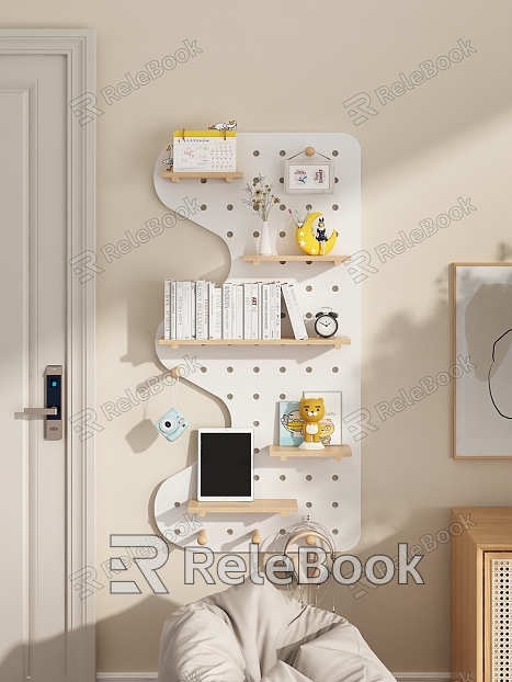 Living room hole board storage rack model