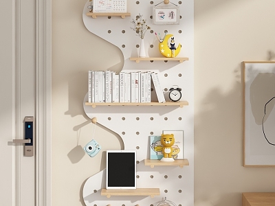 Living room hole board storage rack model