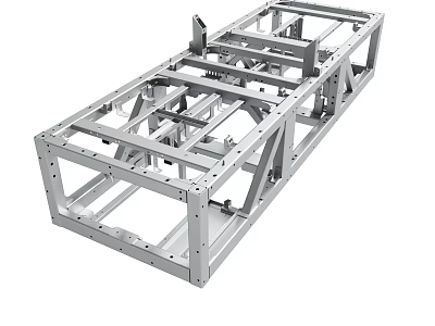 Metal Frame Structure With Aluminum Components And Industrial Design Elements 3d model