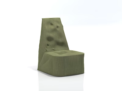 Green Fabric Lazy Sofa With Modern Unique Irregular Shape Design 3d model