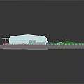 Cartoon Airport Scenario Featuring Building Airplane Parking Area And Vehicles Layout
