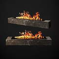 Modern Marble Fireplace With Realistic Flames And Sleek Contemporary Design