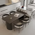 Modern Island Table and Chair Table for Four 3d model