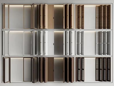 Modern Interior Folding Doors Design Showcase Various Styles Colors And Materials 3d model