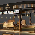 DECON Specialty Store Interior With Display Cabinets Digital Screens And Warm Lighting