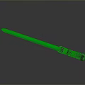 Glowing Green Lightsaber with Brown Hilt and Metal Accents on Gray Background with Reflection