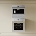 Modern Built In Kitchen Appliances With Oven Coffee Machine And Decorative Frame 3d model