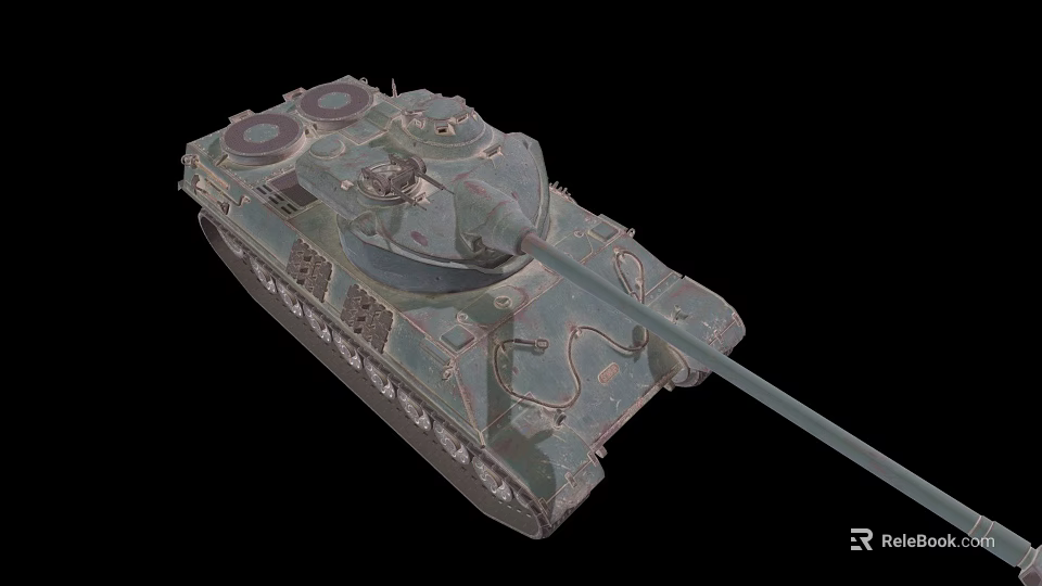 Detailed Military Tank With Long Barrel Turret Tracks And Armored Design 3d model 