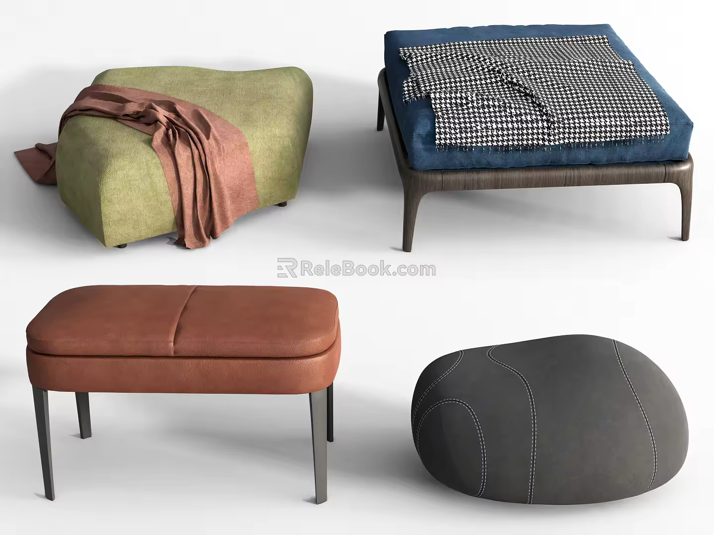 Modern Sofa Stool Cushion Lazy Sofa Stool 3d model