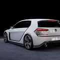 White Modern Hatchback Car With Sleek Lines Black Alloy Wheels And Red Front Accents