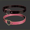 Black And Pink Collars With Heart Shaped Metal Buckle Fashion Accessory