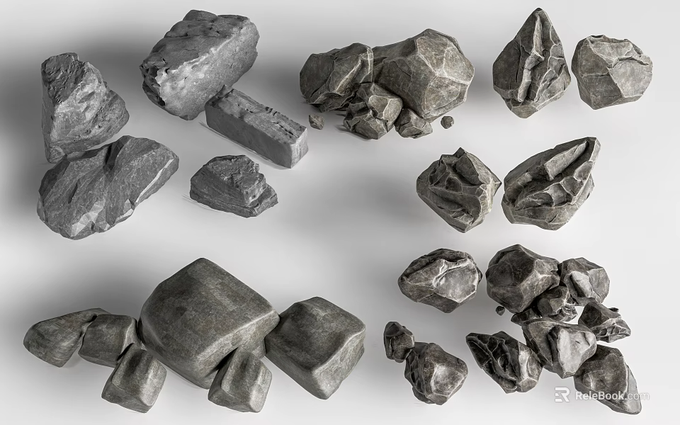 Natural Stones And Wooden Materials With Rustic Texture For Home Decor Projects 3d model 