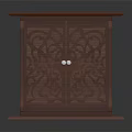 Traditional Wooden Entryway Cabinet Sideboard With Carved Doors And Storage Space