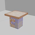 Modern Geometric Side Table With White Marble Top And Unique Metal Base Design