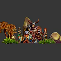 Modern Game Characters Hero of Asgard Cartoon Characters Animated Characters 3d model
