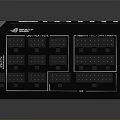 ASUS ROG Gaming Power Supply Unit With Black Silver Stripes And Multiple Ports
