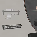 Modern Black Wall Mounted Shelf Design With Towel And Toiletries Storage