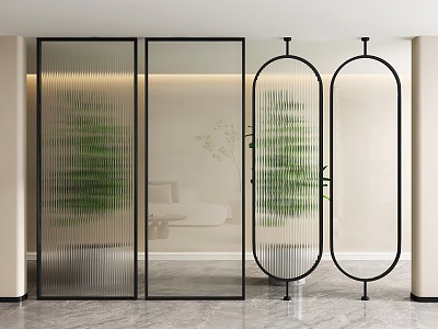 Modern Changhong Glass Partition Screen Kitchen Partition Screen Partition Corridor Partition Frosted Glass Partition 3d model