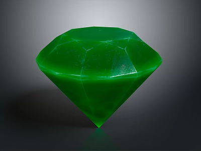 Lustrous Green Diamond Gemstone With Polished Faceted Surface And Vibrant Color 3d model