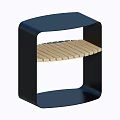 Modern Coffee Table With Black Metal Frame And Wooden Shelf Design