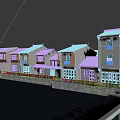 Traditional Chinese Style Commercial Street Along Riverside With White Walls Black Tiles And Water Reflections
