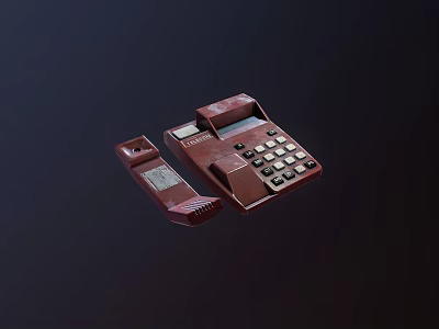 Vintage Retro Telephone With Push Buttons And Classic Handset Design 3d model