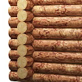 Rustic Stacked Wood Logs With Natural Texture And Round Cross Sections