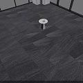 Modern Square Carpet With Gray Geometric Pattern And Textured Design For Interior Space 3d model