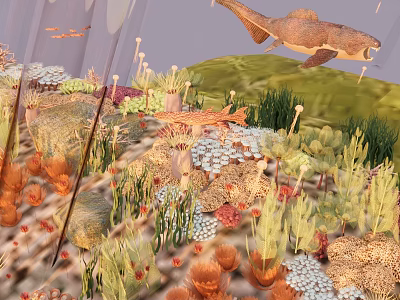 Aquarium Tank With Colorful Fish Vibrant Coral Aquatic Plants And Decorative Rocks 3d model