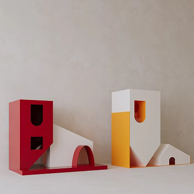 Colorful Geometric Architectural Models Decoration 3d model