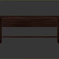 Dark Red Solid Wood Rectangular Coffee Table with Two Shelves and Simple Design 3d model