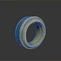 Unique Fashionable Gold Ring With Green Inlay And Intricate Decorative Patterns