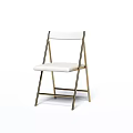 Leisure Chair With Folding Design Metal Frame And White Padded Seat Backrest