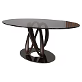 Modern Round Glass Coffee Table With Unique Wooden Base For Living Room Decor