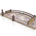 Ornate Curved Architectural Structure With Decorative Railings And Stone Paved Surface